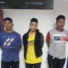 Los detenidos son Maickol Villón Minda, Marcos Vicuña Chipe y José Díaz Troya.