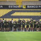 Barcelona y una oración antes de los entrenamientos.