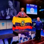 Angie Palacios y su felicidad en el podio tras ganar tres medallas de oro en Cuba.