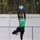 Pedro Ortiz, durante un entrenamiento de Emelec.