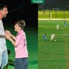 Thiago Messi le sigue los pasos a su padre.