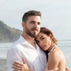 Krystel Chuchuca y su pareja.