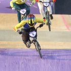 Alfredo Campo en las semifinales de BMX racing en los Juegos Olímpicos 2024