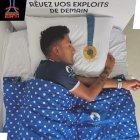 Pintado se dejó ver descansando en su habitación de la Villa Olímpica recostado en su cama, junto a la medalla del otro lado de la almohada.