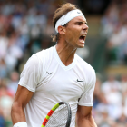Rafael Nadal festeja una de sus victorias en un Grand Slams