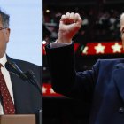 AME4270. BOGOTÁ (COLOMBIA), 26/01/2025.- Combo de fotografías donde aparece el presidente de Colombia, Gustavo Petro y el de los Estados Unidos, Donald Trump. El presidente de Colombia, Gustavo Petro, desafió este domingo a su homólogo estadounidense, Donald Trump, con un largo escrito en el que incluso afirma que no teme a que le den un golpe de Estado, en medio de la crisis bilateral por la imposición de aranceles y otras medidas anunciadas por la Casa Blanca. EFE/ Mauricio Dueñas Castañeda / Anna Moneymaker