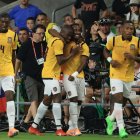 Enner Valencia (c) marcó el tanto de la Tri tras pase de John Yeboah.