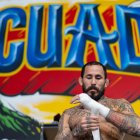 El peleador ecuatoriano Marlon 'Chito' Vera, durante uno de sus últimos entrenamientos.