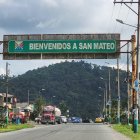 Ingreso a la parroquia San Mateo, en la vía E-15, donde fue hallado el cuerpo de Freddy Francisco Bagüi Rodríguez tras ser asesinado a tiros.