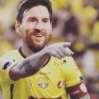 El astro argentino con la camiseta del Barcelona