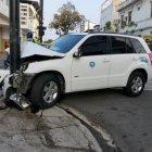 El ciclista fue llevado a una clínica de salud.