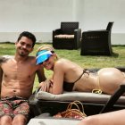 Sabaté y su amigo, juntos en un momento de esparcimiento.