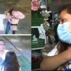 Imágenes del video de la agresión y la mujer agredida.