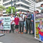 En los exteriores de la Fiscalía de La Merced se realizó un plantón, la mañana del martes 2 de febrero.