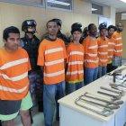 Alias Fito (segundo, de izquierda a derecha) era el líder de la organización satánica Los Uñas Negras.