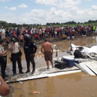 La aeronave quedó en este estado por la abrupta caída.