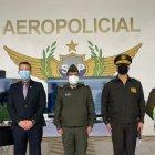 El subcomandante de la Policía ecuatoriana junto a los agregados policiales de Chile, España-