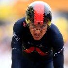 Richard Carapaz durante la contrarreloj, al penúltima etapa del Tour de Francia.