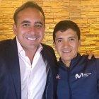 Mario Sabato de ESPN y Richard Carapaz.