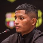 Jonathan Perlaza, va logrando minutos en Barcelona.