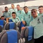 La selección Argentina cuando regresaba a su país.