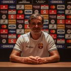 Fabián Bustos y su tercer partido con Barcelona en Brasil en el 2021.