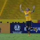 Carlos Garcés anotó el segundo tanto ante Olmedo en la victoria de visitante.