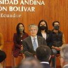 El presidente de la República Guillermo Lasso estuvo presente en la presentación de políticas anticorrupción que se realizó en la Universidad Andina