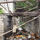 Así quedó la vivienda donde estalló el material pirotécnico.