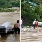 Así viajó el féretro desde Perú. La peculiar travesía quedó grabada en vídeo.