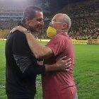 Jorge Célico y su camiseta concho de vino que le ha ido bien en LigaPro. Aquí cuando venció al Independiente del Valle de Renato Paiva.