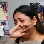 Elizabeth 
Castañeda 
sostiene el portarretrato donde aparece junto a 
sus padres y 
hermanos. En esta foto Marco Castañeda junto a la su madre, la cantante Maruja Mendoza.