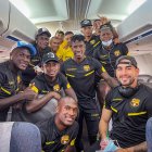 El equipo de Barcelona en su viaje hasta Argentina.