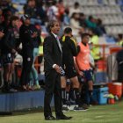 El entrenador Guillermo Almada de Pachuca reacciona durante el encuentro del partido de vuelta de los cuartos de final del torneo Clausura 2022 del fútbol mexicano entre Tuzos del Pachuca contra San Luis.