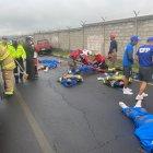 Los cadetes fueron atendidos por miembros del Cuerpo de Bomberos.