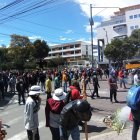 Los manifestantes intentaban huir de los gases.