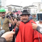 Leonidas Iza dio declaraciones.