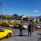 Taxistas se sumaron al paro en el norte de Quito.