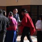 Leonidas Iza llegó la mañana del 7 de julio a la Conferencia Episcopal Ecuatoriana.