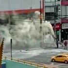 El incidente quedó registrado en un video. Las llamas consumieron los cables.