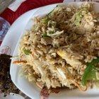 Arroz con pollo versión Catar... una ricura con tinte ecuatoriano.