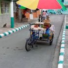 Con este triciclo trabajaba.