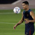 El delantero Cristiano Ronaldo durante el entrenamiento de Portugal, previo al partido de cuartos de final del Mundial Catar 2022 ante Marruecos.