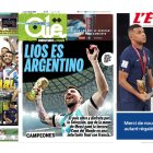 Los medios de varios países resaltaron la figura de Messi, líder de Argentina. La prensa francesa, en cambio, el dolor de Kylian Mbappé.