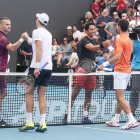 Si bien no arrancaron con pie derecho en el primer set, el bosnio Brkic y el ecuatoriano Escobar (d) lograron revertir el partido y clasificaron a las semifinales.