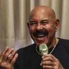 El cantautor y músico venezolano, Oscar D´León, durante una conferencia de prensa en la ciudad de Mérida, Yucatán (México).