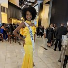 El vestido que utilizó para la fiesta después del concurso, fue una creación de Marco Tapia.