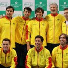 El equipo de Copa Davis de Ecuador que está en Grecia.