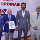 Roberto Ibáñez (i), Baltazar Medina, Sebastián Palacios y Jorge Delgado, en la oficialización.
