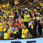 La hinchada canaria gritó los goles de Barcelona.